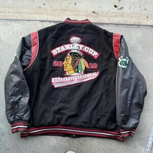 Y2K Chicago Blackhawks 2010 champions JH Design varsity jacket size 4XL+